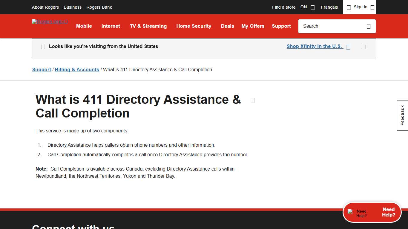 What is 411 Directory Assistance & Call Completion? - Rogers